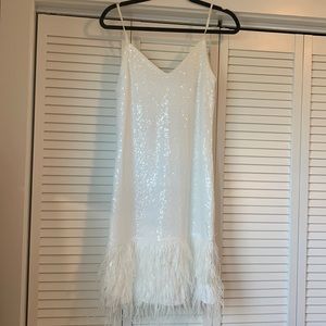 White sequined dress